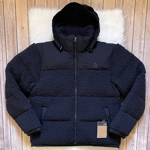 The North Face Sherpa Nuptse Jacket In Aviator Navy - Picture 3 of 10